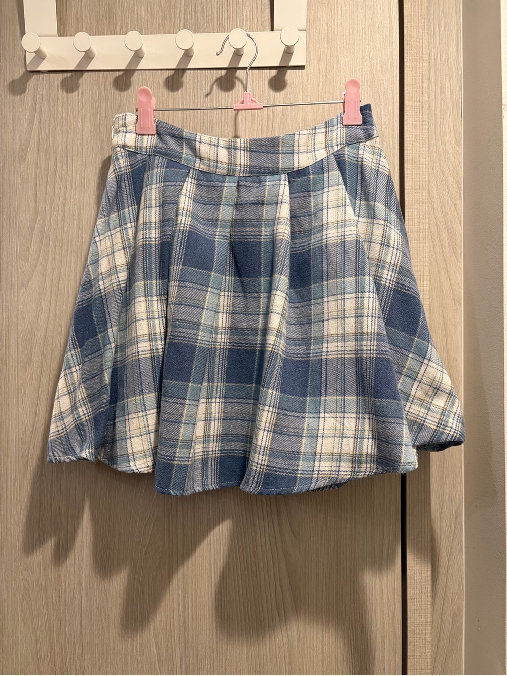 Blue Plaid A-Line Skirt